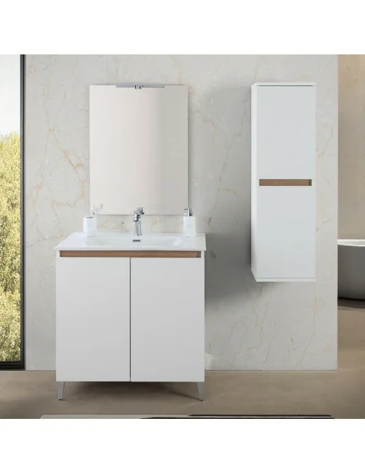 vidaXL Set di mobili per il bagno con lo scaffale 3 pcs rovere sonoma