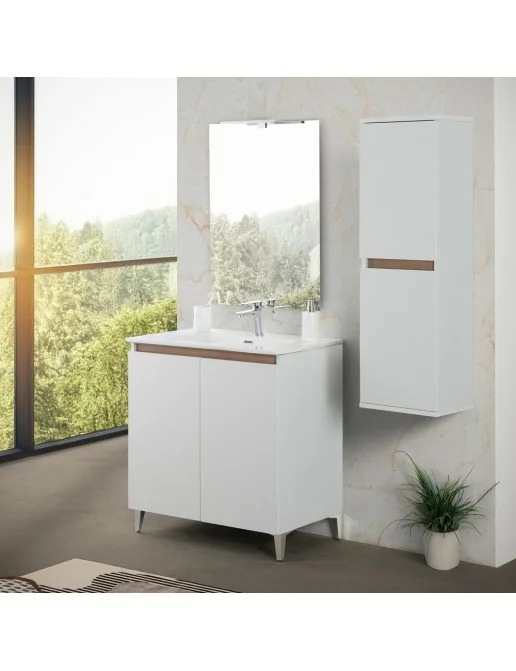 vidaXL Set di mobili per il bagno con cassetto 3 pcs Rovere nero