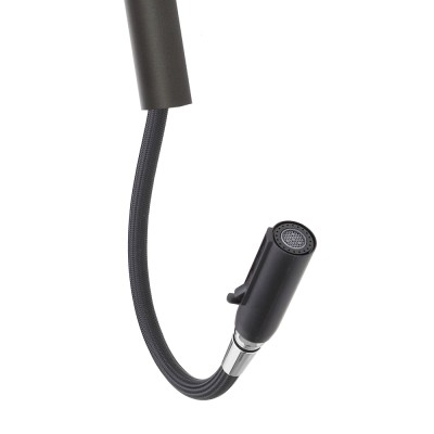 Rubinetto cucina nero in acciaio inox con doccetta estraibile Kitchen