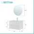 Scheda tecnica Mobile bagno sospeso 80 bianco cannettato doppi cassetto lavabo e specchio Wise