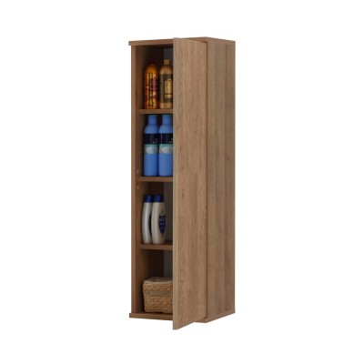 Anta aperta Colonna bagno sospesa 33 cm rovere cannettato con ripiani Wise
