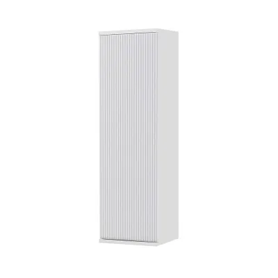 Colonna bagno sospesa 33 cm bianco cannettato con ripiani Wise