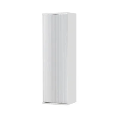 Colonna bagno sospesa 33 cm bianco cannettato con ripiani Wise