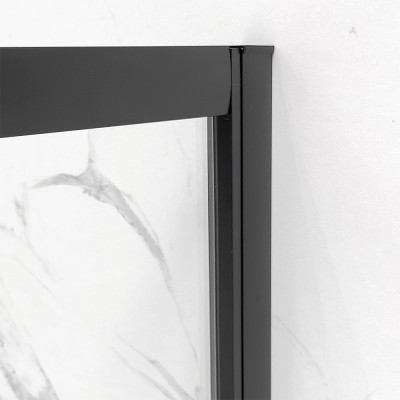 Dettagli Box doccia semicircolare 90x90 cm nero scorrevole in cristallo trasparente Tay