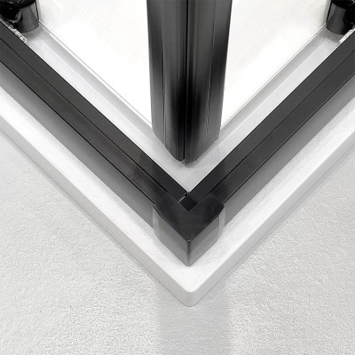 Ante Box doccia semicircolare 80x80 cm nero scorrevole in cristallo trasparente Tay