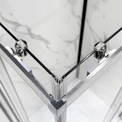 Profili Box doccia semicircolare 90x90 cm cromo scorrevole in cristallo trasparente Tay