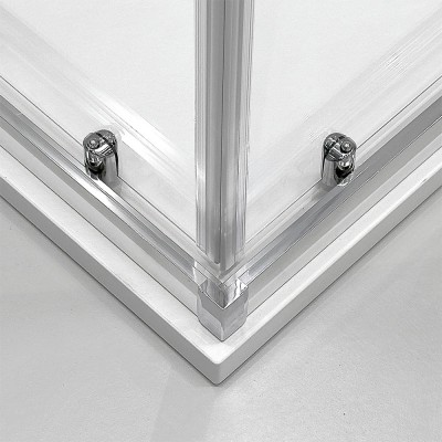 Sgancio rapido Box doccia semicircolare 90x90 cm cromo scorrevole in cristallo trasparente Tay