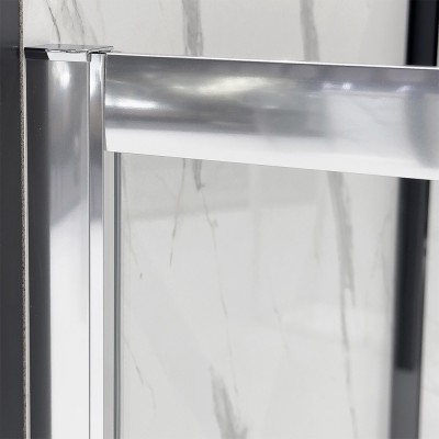Dettagli Box doccia semicircolare 80x80 cm cromo scorrevole in cristallo trasparente Tay