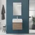 Mobiletto bagno sospeso 50 cm salvaspazio rovere 1 anta Kira