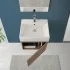 Mobile bagno sospeso 50 cm salvaspazio rovere 1 anta Kira