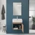 Anta aperta Mobiletto bagno sospeso 50 cm salvaspazio rovere 1 anta Kira