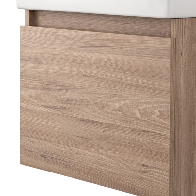 Finitura Mobiletto bagno sospeso 50 cm salvaspazio rovere 1 anta Kira
