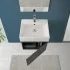 Mobile bagno sospeso 50 cm salvaspazio pietra 1 anta Kira
