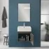 Anta aperta Mobiletto bagno sospeso 50 cm salvaspazio pietra 1 anta Kira