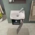 Mobile bagno sospeso 39 cm mini salvaspazio rovere scuro 1 anta Elys