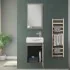 Anta aperta Mobiletto bagno sospeso 39 cm mini salvaspazio grigio 1 anta Elys