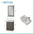 Scheda tecnica Mobiletto bagno sospeso 39 cm mini salvaspazio rovere scuro 1 anta Elys