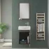 Anta aperta Mobiletto bagno sospeso 39 cm mini salvaspazio rovere scuro 1 anta Elys