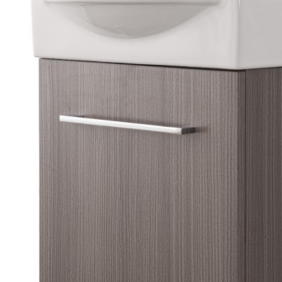Maniglia Mobiletto bagno sospeso 39 cm mini salvaspazio rovere scuro 1 anta Elys