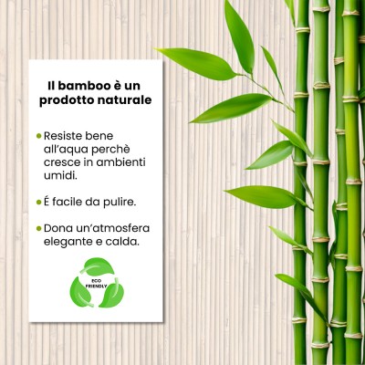 Info materiale Appendini portasciugamani in legno di bambù e acciaio nero Haiti