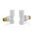 Valvole termoarredo tonde bianche con attacco G 1/2 e raccordo rame da 12 mm