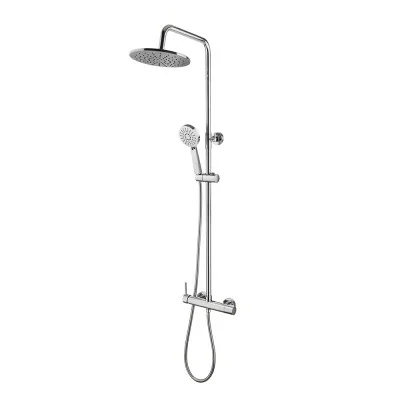 Colonna doccia regolabile H 115 in acciaio inox cromo soffione 22,5 cm