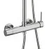 Miscelatore meccanico Colonna doccia regolabile H 115 in acciaio inox cromo soffione 22,5 cm