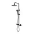 Colonna doccia regolabile H 115 in acciaio inox nero opaco soffione 22,5 cm