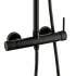 Colonna doccia regolabile H 115 in acciaio inox nero opaco soffione 22,5 cm