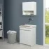 Mobile lavanderia 61x50 cm bianco opaco con vasca in ceramica e kit scarico