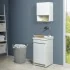 Sportello chiuso Mobile lavatoio 45x51 cm bianco opaco con vasca in ceramica e kit scarico