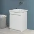 Mobile lavatoio 61x50 cm bianco opaco con vasca in ceramica e strofinatoio