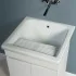 Strofinatoio Mobile lavatoio 61x50 cm bianco opaco con vasca in ceramica e strofinatoio