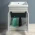 Ante aperte Mobile lavatoio 61x50 cm bianco opaco con vasca in ceramica e strofinatoio