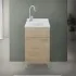 Mobile lavatoio 43,5x49,7 cm rovere con vasca in ceramica e asse lavapanni