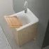 Mobile lavanderia 43,5x49,7 cm rovere con vasca in ceramica e asse lavapanni