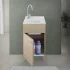 Anta aperta Mobile lavatoio 43,5x49,7 cm rovere con vasca in ceramica e asse lavapanni