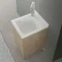 Pilozzo Mobile lavatoio 43,5x49,7 cm rovere con vasca in ceramica e asse lavapanni