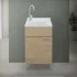 Mobile lavatoio 50x49,7 cm rovere con vasca in ceramica e asse lavapanni