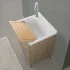 Mobile lavanderia 59,3x49,8 cm rovere con vasca in ceramica e asse lavapanni