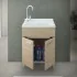 Ante aperte Mobile lavatoio 59,3x49,8 cm rovere con vasca in ceramica e asse lavapanni