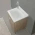 Pilozzo Mobile lavatoio 59,3x49,8 cm rovere con vasca in ceramica e asse lavapanni
