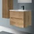 Cassetti chiusi Mobile bagno sospeso 60 rovere cannettato 2 cassetti lavabo e specchio Rigo