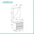 Scheda tecnica Mobile bagno sospeso 60 lava cannettato 2 cassetti lavabo e specchio Rigo