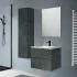 Pensile Mobile bagno sospeso 60 lava cannettato 2 cassetti lavabo e specchio Rigo