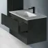 Cassetto aperto Mobile bagno sospeso 60 lava cannettato 2 cassetti lavabo e specchio Rigo