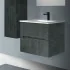 Cassetti chiusi Mobile bagno sospeso 60 lava cannettato 2 cassetti lavabo e specchio Rigo