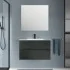 Mobile bagno sospeso 80 lava cannettato 2 cassetti lavabo e specchio Rigo
