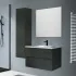 Pensile Mobile bagno sospeso 80 lava cannettato 2 cassetti lavabo e specchio Rigo