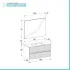 Scheda tecnica Mobile bagno sospeso 100 bianco cannettato 2 cassetti lavabo e specchio Rigo